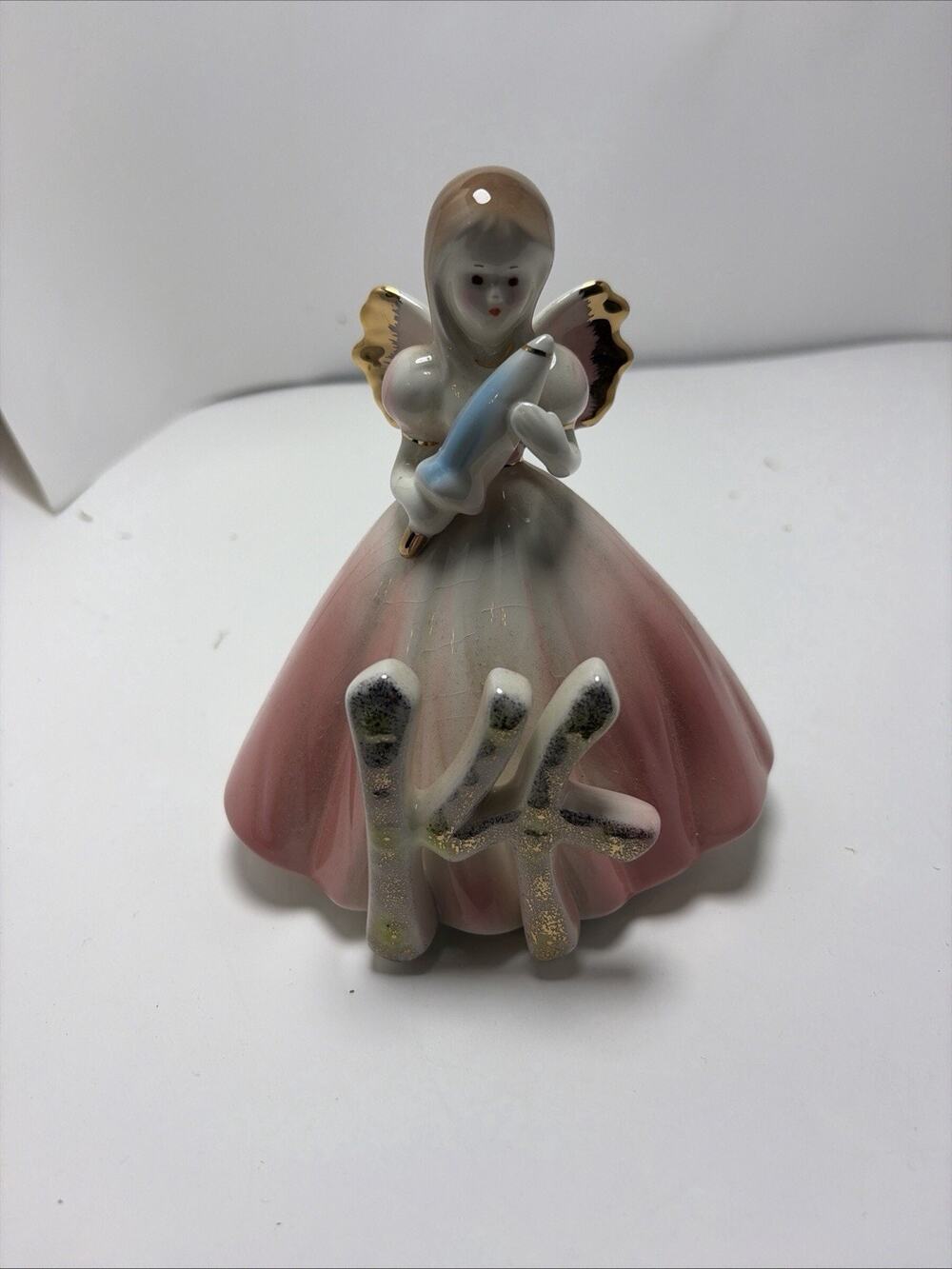 Vintage Josef Originals Age 14 Girl In Pink With umbrella